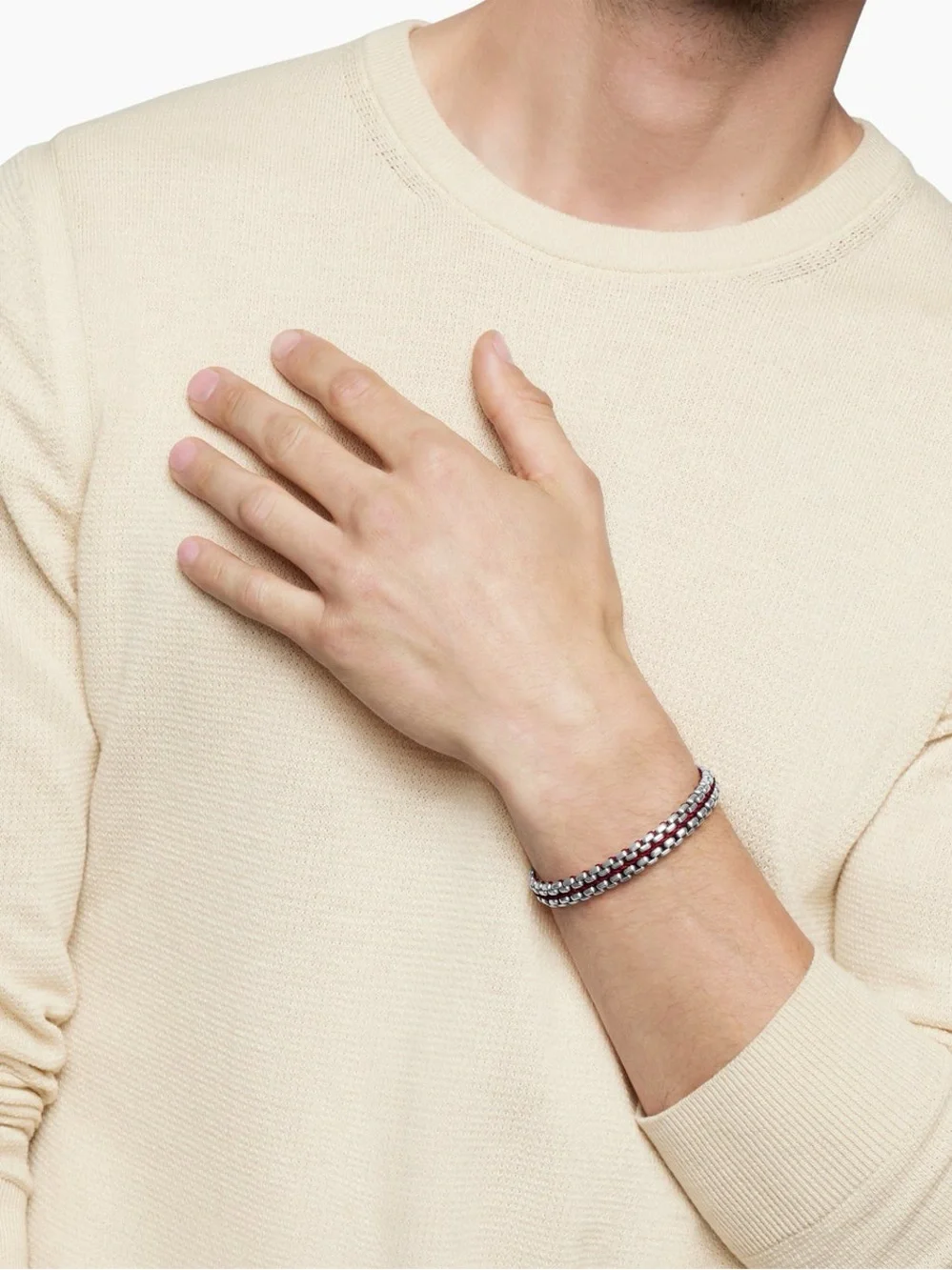 David Yurman Woven Blue Silver Box Bracelet